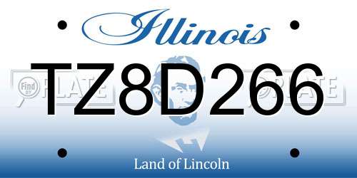 TZ8D266 Illinois License Plate