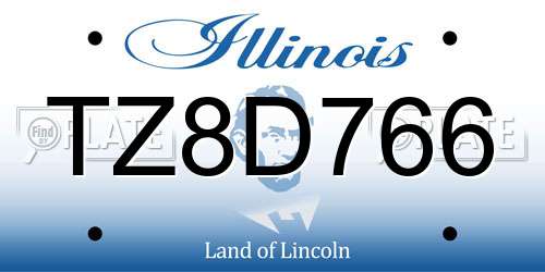 TZ8D766 Illinois License Plate