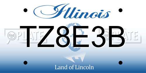 TZ8E3B Illinois License Plate