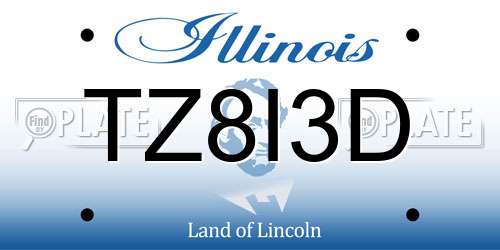 TZ8I3D Illinois License Plate