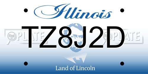 TZ8J2D Illinois License Plate