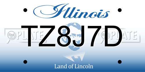 TZ8J7D Illinois License Plate