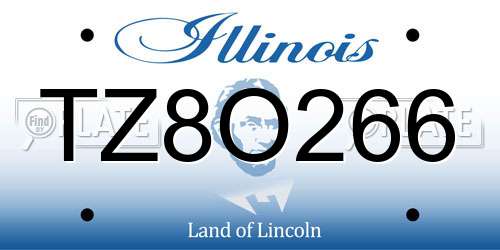 TZ8O266 Illinois License Plate