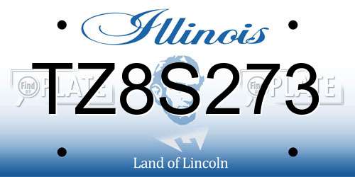 TZ8S273 Illinois License Plate