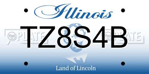 TZ8S4B Illinois License Plate