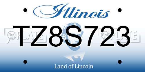 TZ8S723 Illinois License Plate