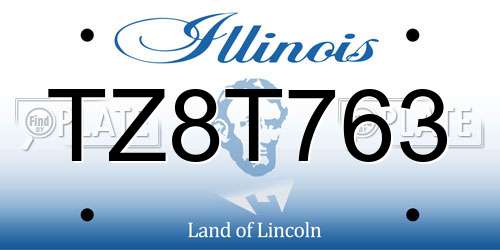 TZ8T763 Illinois License Plate