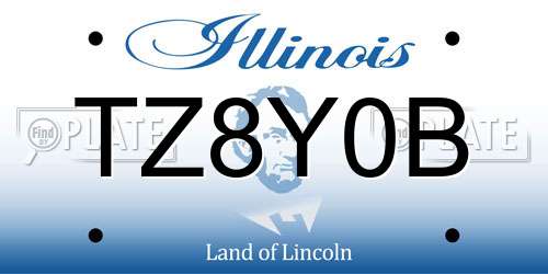 TZ8Y0B Illinois License Plate