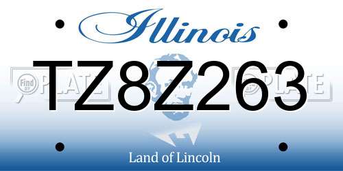 TZ8Z263 Illinois License Plate