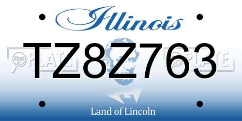 TZ8Z763 Illinois License Plate