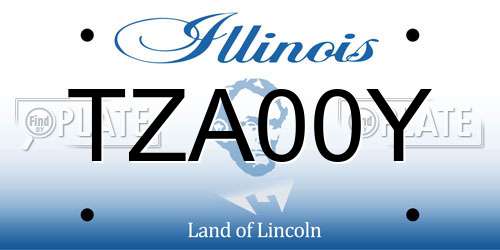 TZA00Y Illinois License Plate