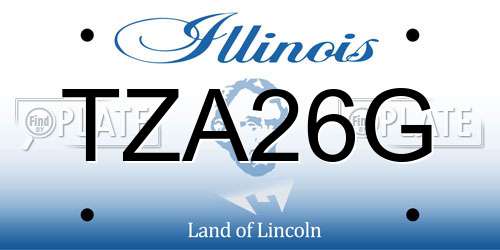 TZA26G Illinois License Plate