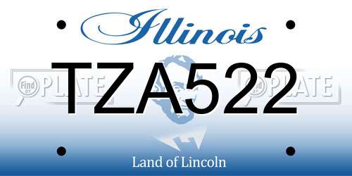 TZA522 Illinois License Plate