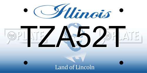 TZA52T Illinois License Plate