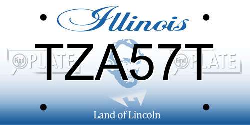 TZA57T Illinois License Plate