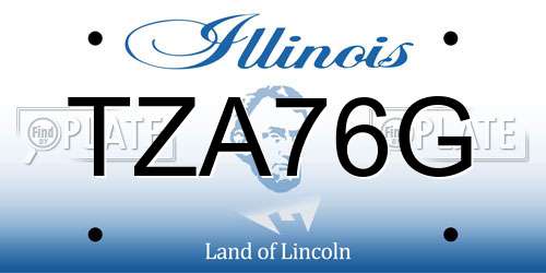 TZA76G Illinois License Plate