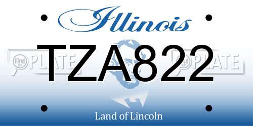 TZA822 Illinois License Plate