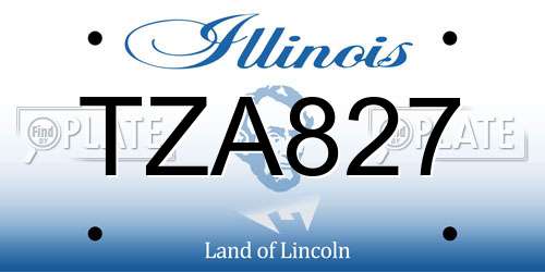 TZA827 Illinois License Plate