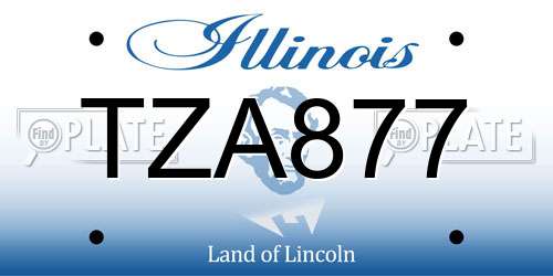 TZA877 Illinois License Plate