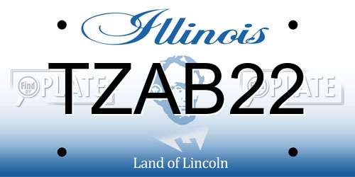 TZAB22 Illinois License Plate