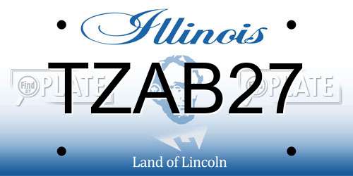 TZAB27 Illinois License Plate