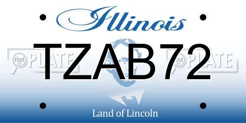TZAB72 Illinois License Plate