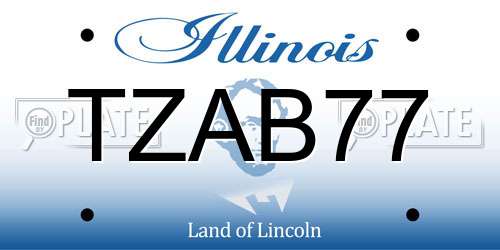 TZAB77 Illinois License Plate