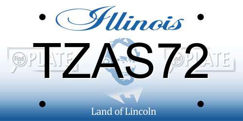 TZAS72 Illinois License Plate