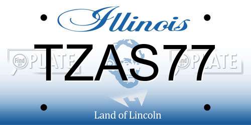 TZAS77 Illinois License Plate