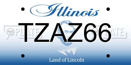 TZAZ66 Illinois License Plate
