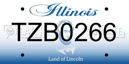 TZB0266 Illinois License Plate