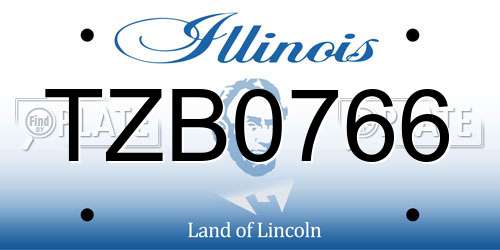 TZB0766 Illinois License Plate