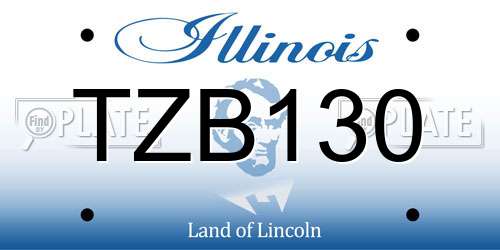 TZB130 Illinois License Plate