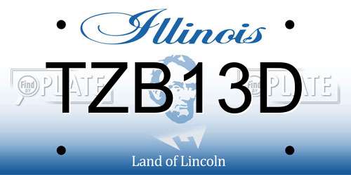 TZB13D Illinois License Plate