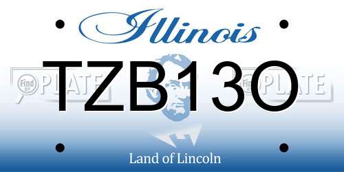 TZB13O Illinois License Plate