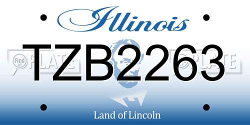 TZB2263 Illinois License Plate