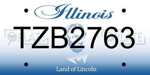 TZB2763 Illinois License Plate