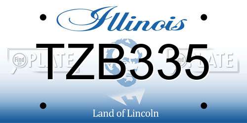 TZB335 Illinois License Plate