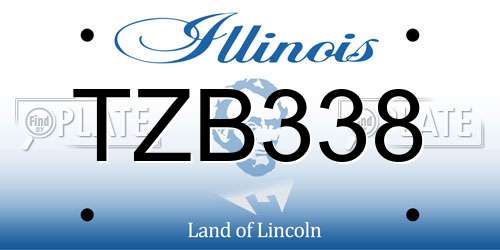 TZB338 Illinois License Plate