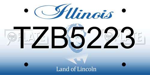 TZB5223 Illinois License Plate