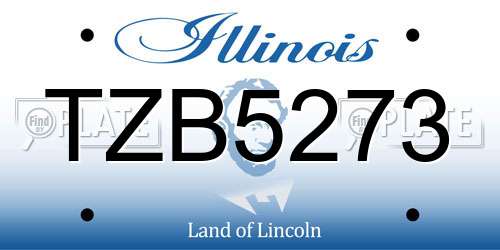 TZB5273 Illinois License Plate