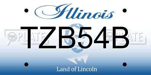 TZB54B Illinois License Plate