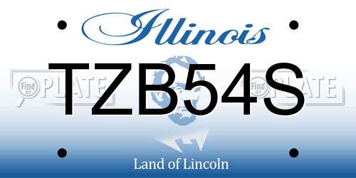 TZB54S Illinois License Plate