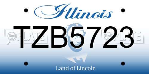 TZB5723 Illinois License Plate