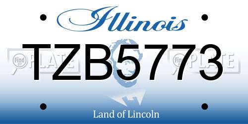 TZB5773 Illinois License Plate