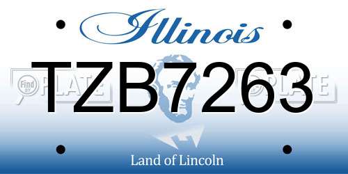 TZB7263 Illinois License Plate