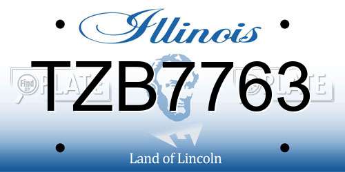 TZB7763 Illinois License Plate