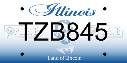 TZB845 Illinois License Plate