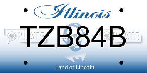 TZB84B Illinois License Plate
