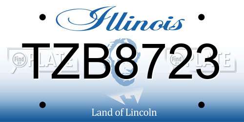 TZB8723 Illinois License Plate